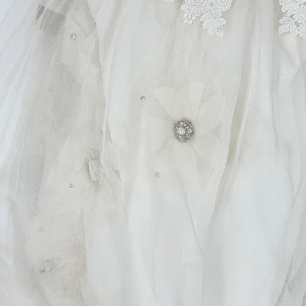 NWT BHLDN Anthropologie Bryn Floral Lace Tulle Skirt Strapless Bridal Mini Dress - Picture 8 of 14